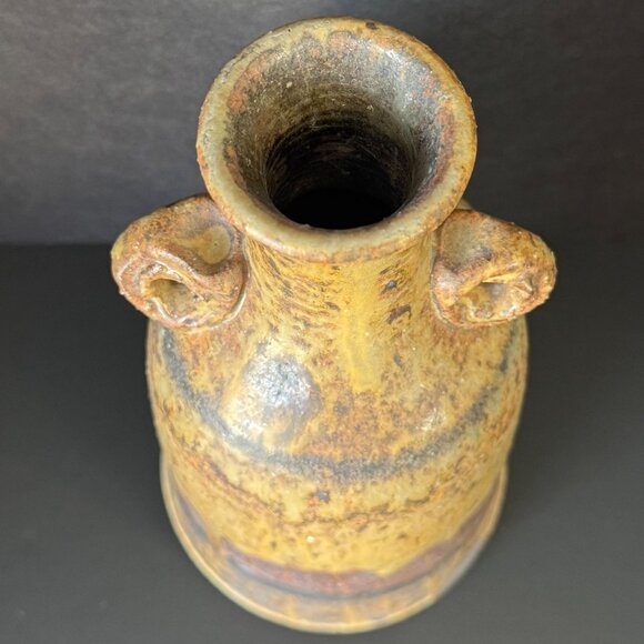 Handmade Rustic Ceramic Jug With Dual Handles & Earthy Drip Glaze Finish - Picture 6 of 9